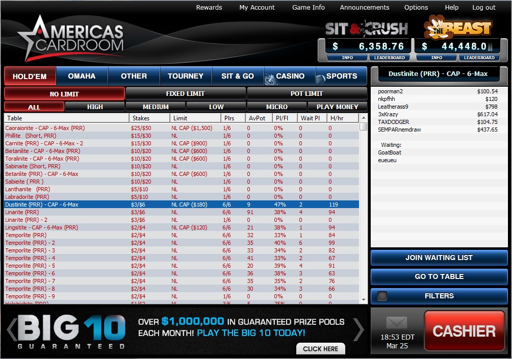 Americas Cardroom Lobby Americas Cardroom Lobby