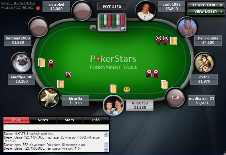 PokerStars table PokerStars table