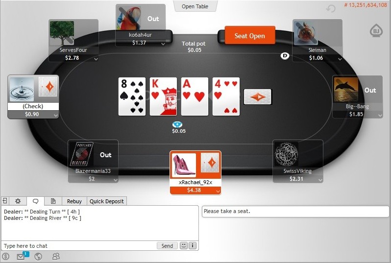 PartyPoker Table PartyPoker Table